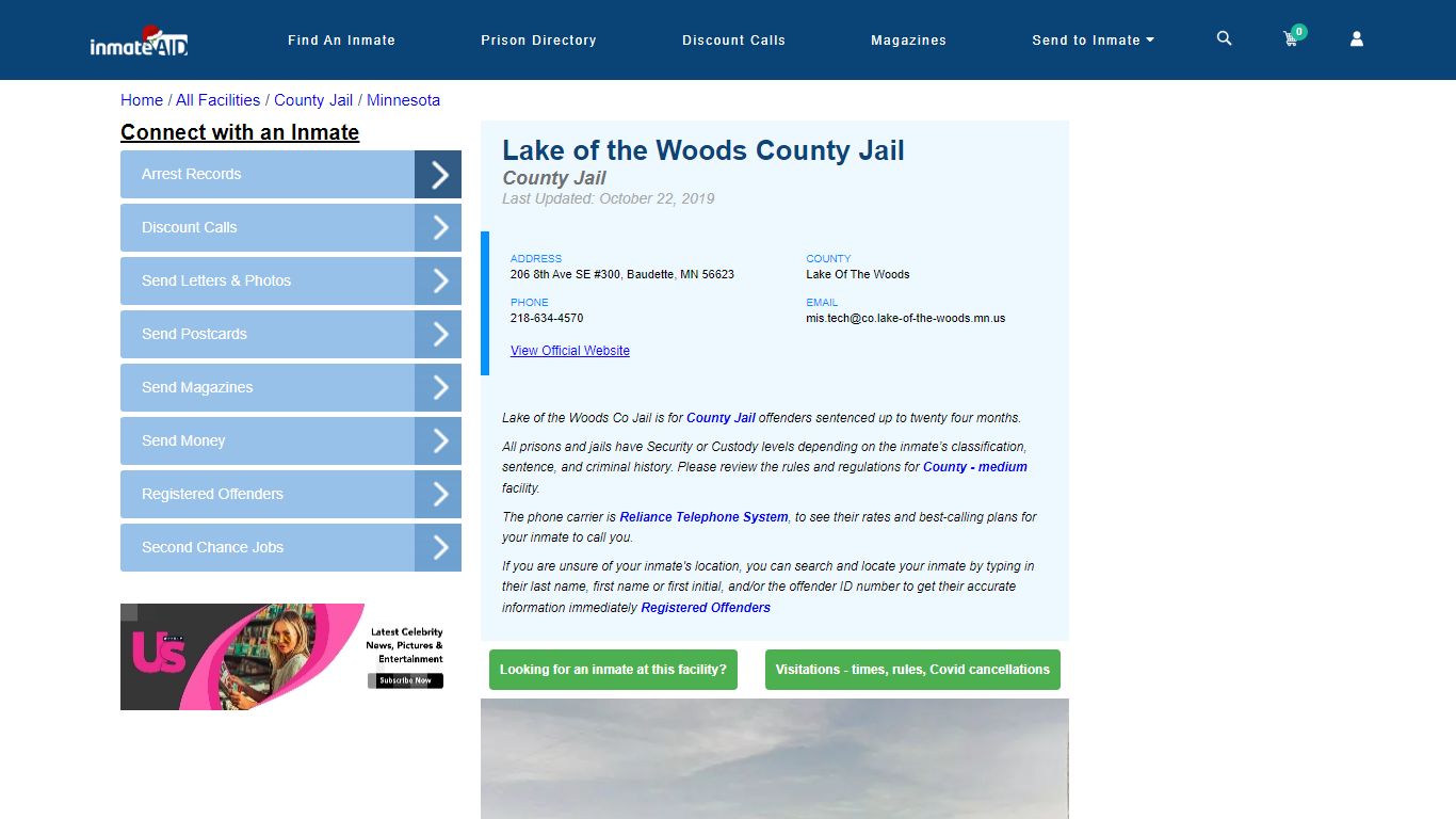 Lake of the Woods County Jail - Inmate Locator - Baudette, MN