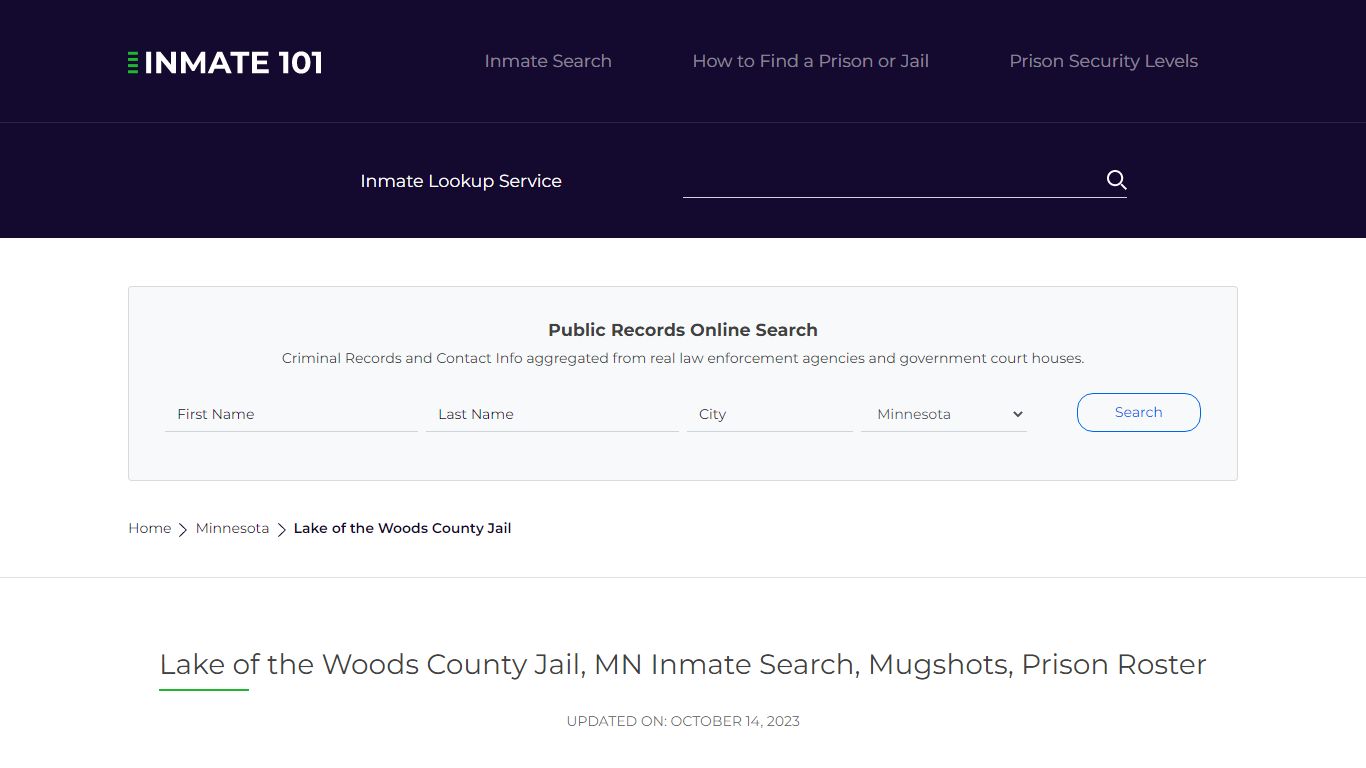 Lake of the Woods County Jail, MN Inmate Search, Mugshots, Prison Roster